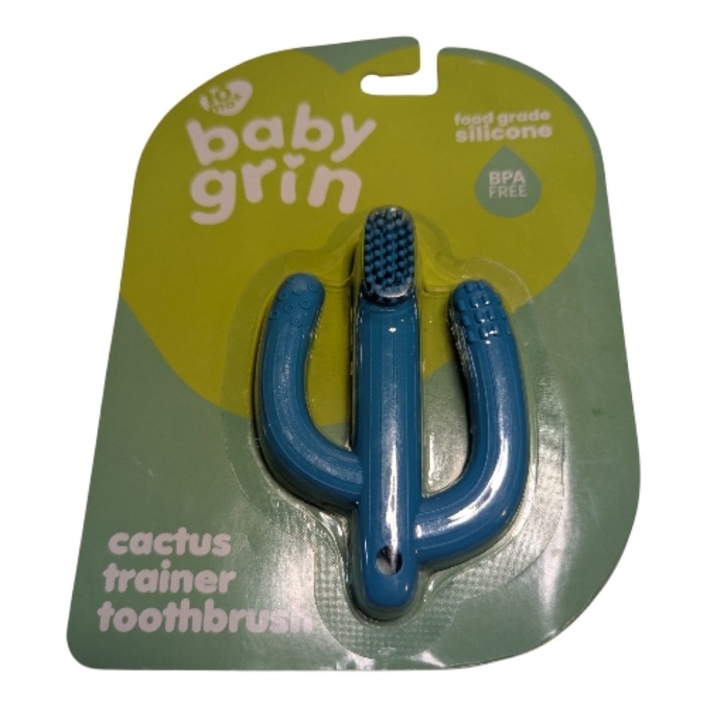Baby Grin Cactus Trainer Toothbrush Blue 10 Month +